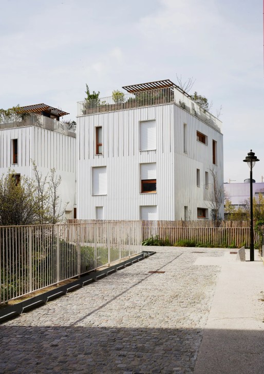 Residential blocks in Île-Saint-Denis’s eco district