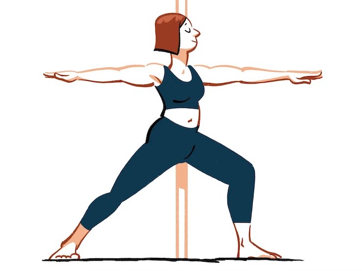 illustration of a woman doing a warrior pose