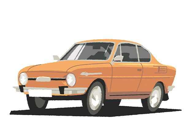 An illustration of 110r Skoda car.