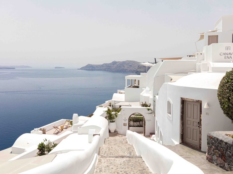 The Canaves collection of hotels and apartments in Santorini, Greece.