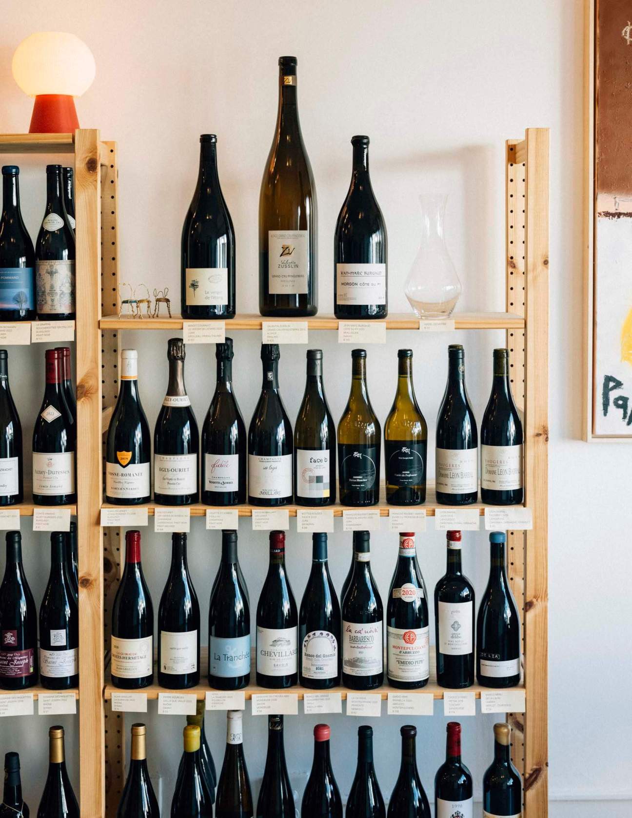 Wine bottles on display inside Sobremesa.