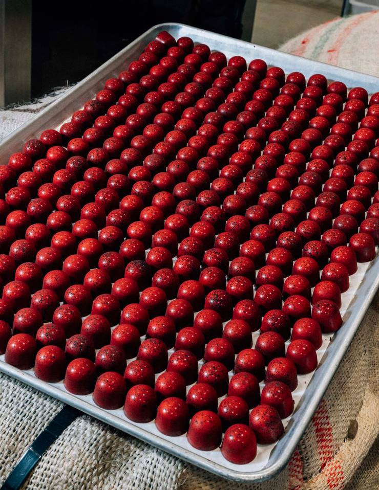 A tray of chocolates