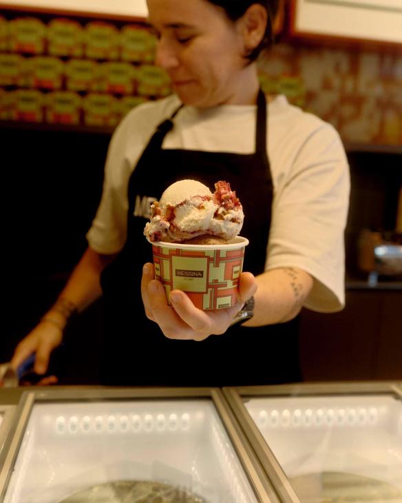 Ice cream scoops in a cup