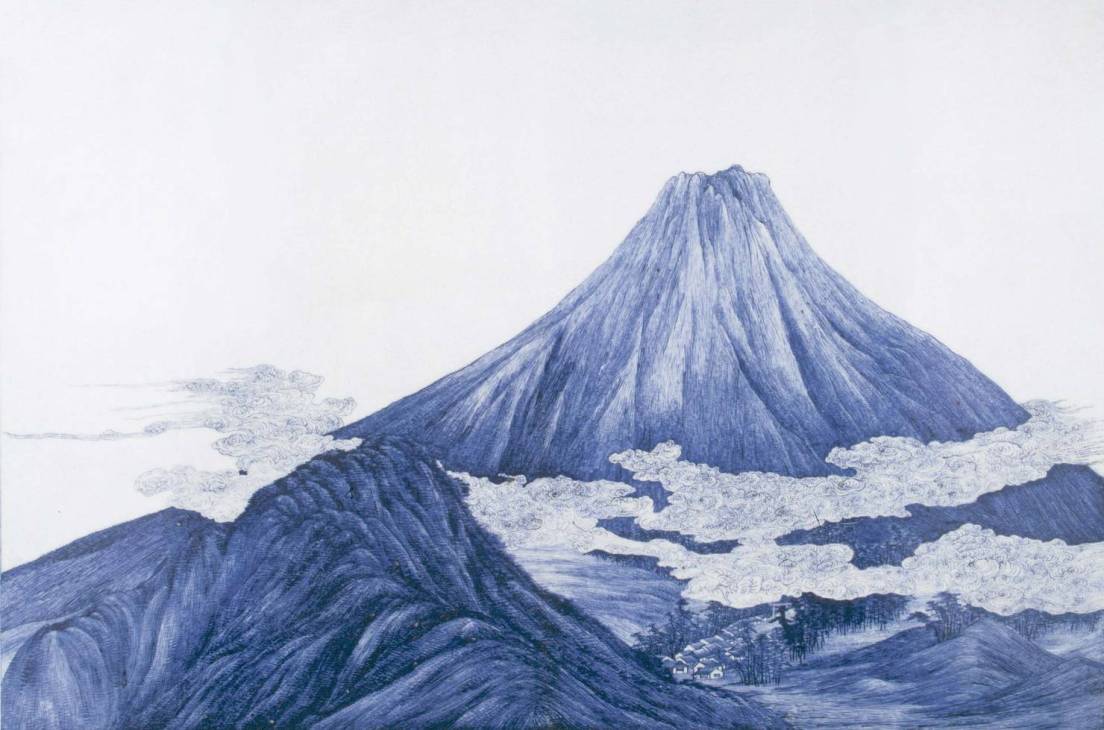 The “Fuji plate”, a Seto porcelain painting by artist Kawamoto Masukichi.