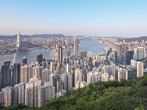 An aerial view of Hong Kong.