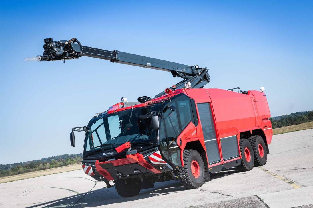 A Rosenbauer aircraft rescue and firefighting vehicle.