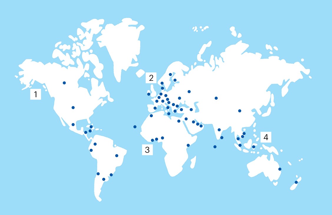 A map of the world.