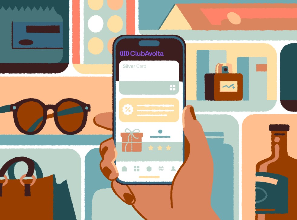 An illustrated view of the Club Avolta app.