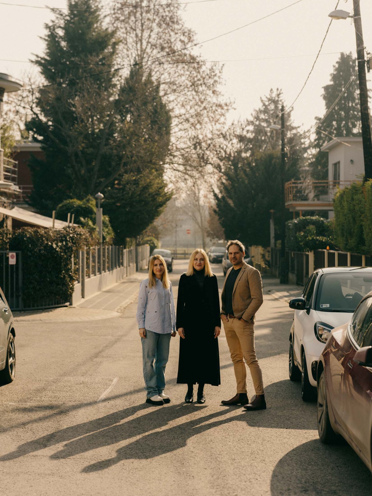 Andrea Mari with her daughter and architect Adam Reisz