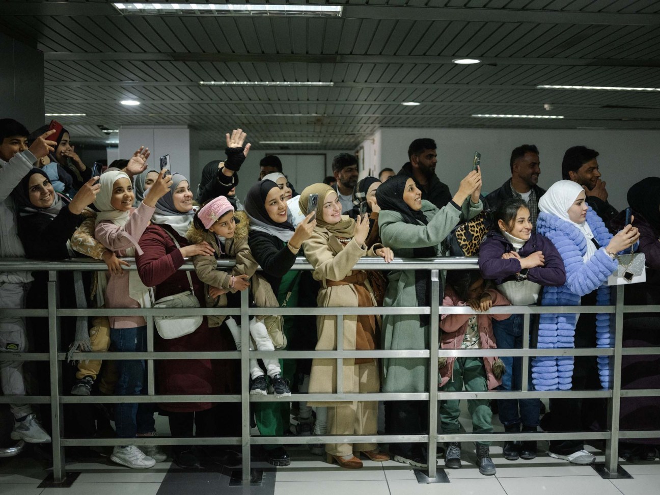 Syria, Damascus, 2025. People wait for their relatives in Damascus International Airport as flights started again between Syria-Turkey and Qatar.  
Millions of Syrian have left the country during 14 years of civil war and people started coming back to their homeland after the fall of Assad regime on December 8th.