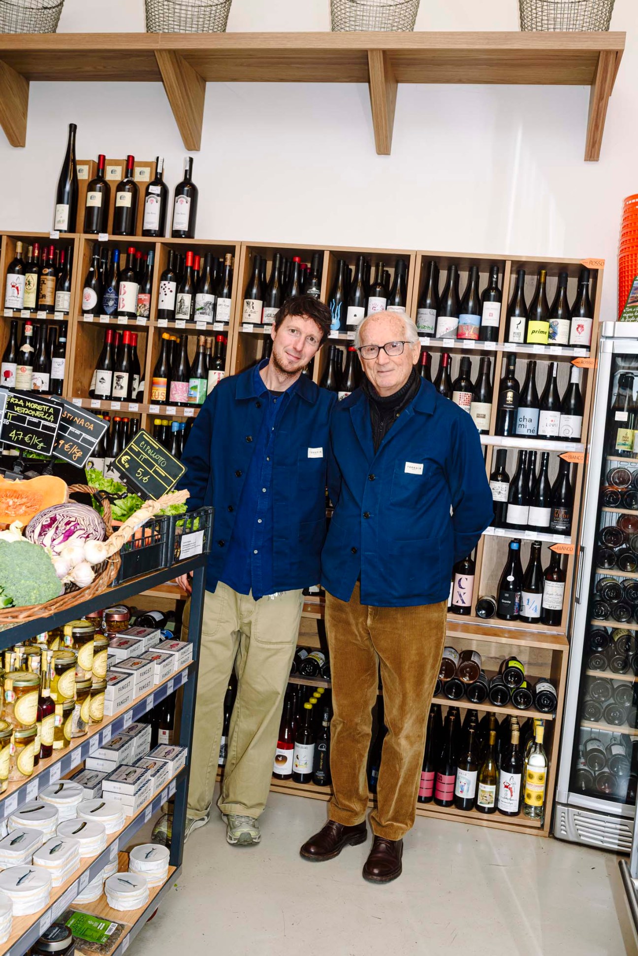 Terroir founder and son wearing Older uniforms