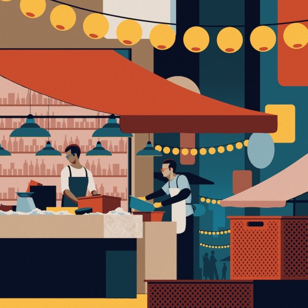 illustration of a Hong Kong restaurant