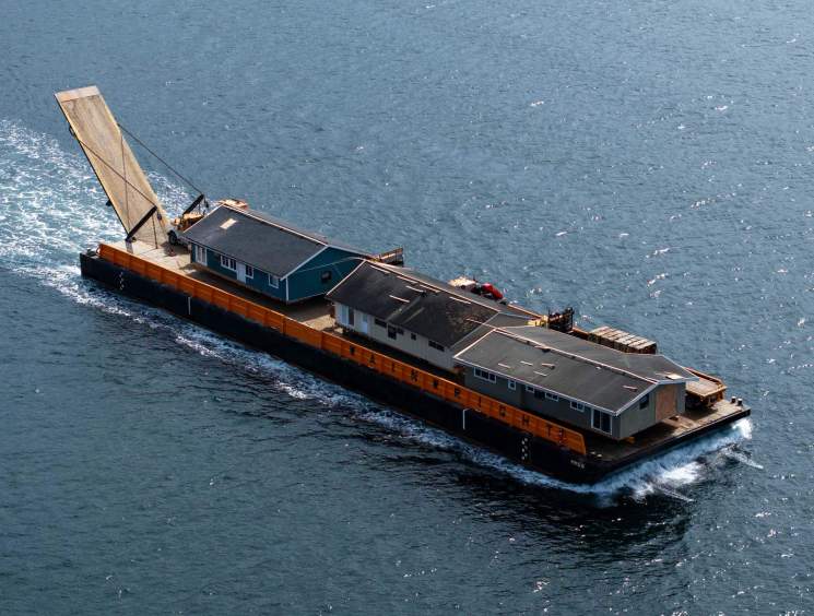 Vancouver bungalows on a boat