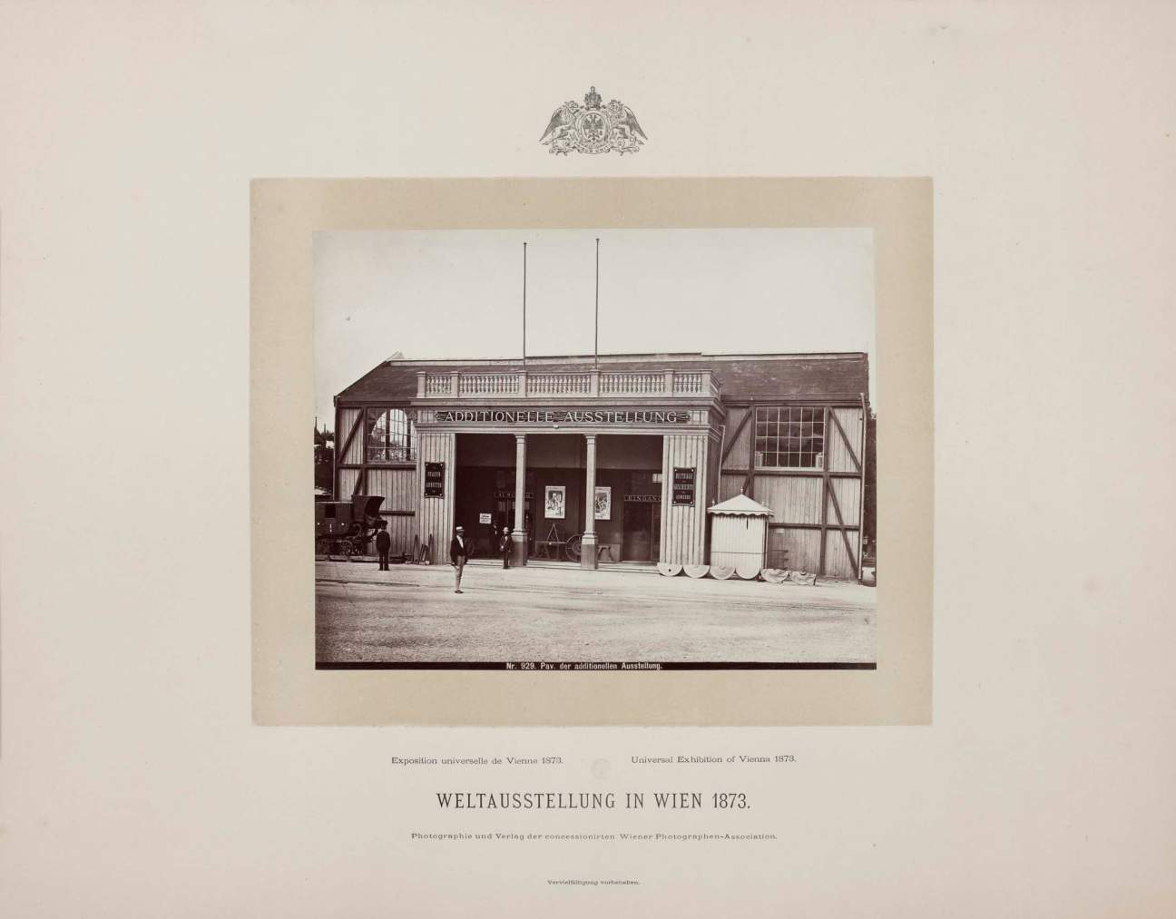 A photograph from the 1873 Vienna World’s Fair pavilion that housed the “Women’s Work” exhibition.
