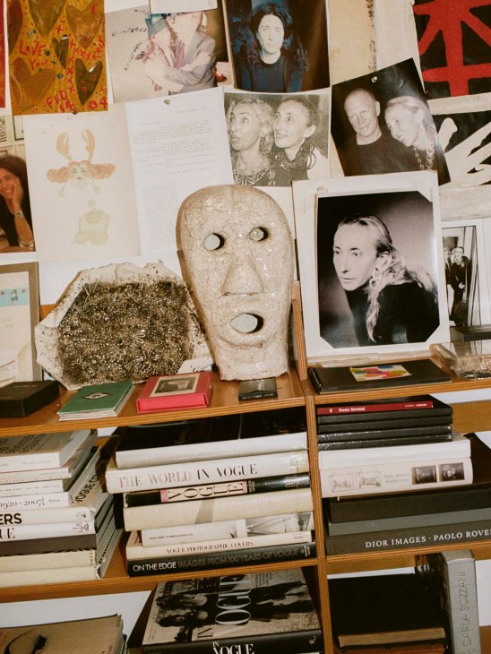 Books and ephemera in Sozzani’s office