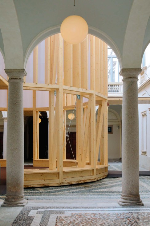 Temple-inspired pavilion at Palazzo Citterio designed by Mario Cucinella