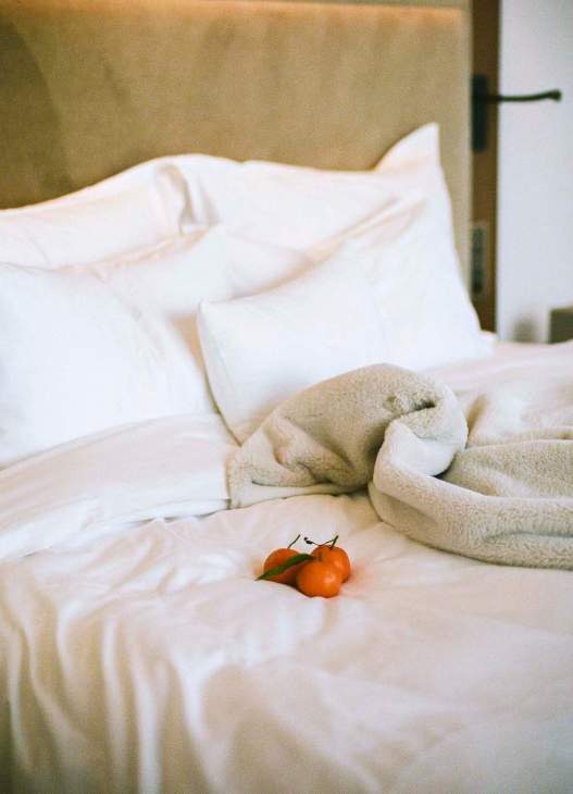 A bed at Grace La Margna St Moritz.