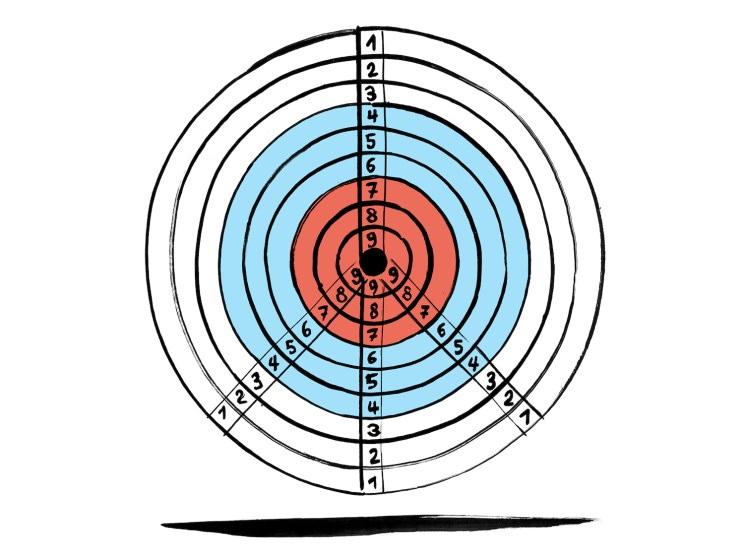 illustrated peace sign dartboard