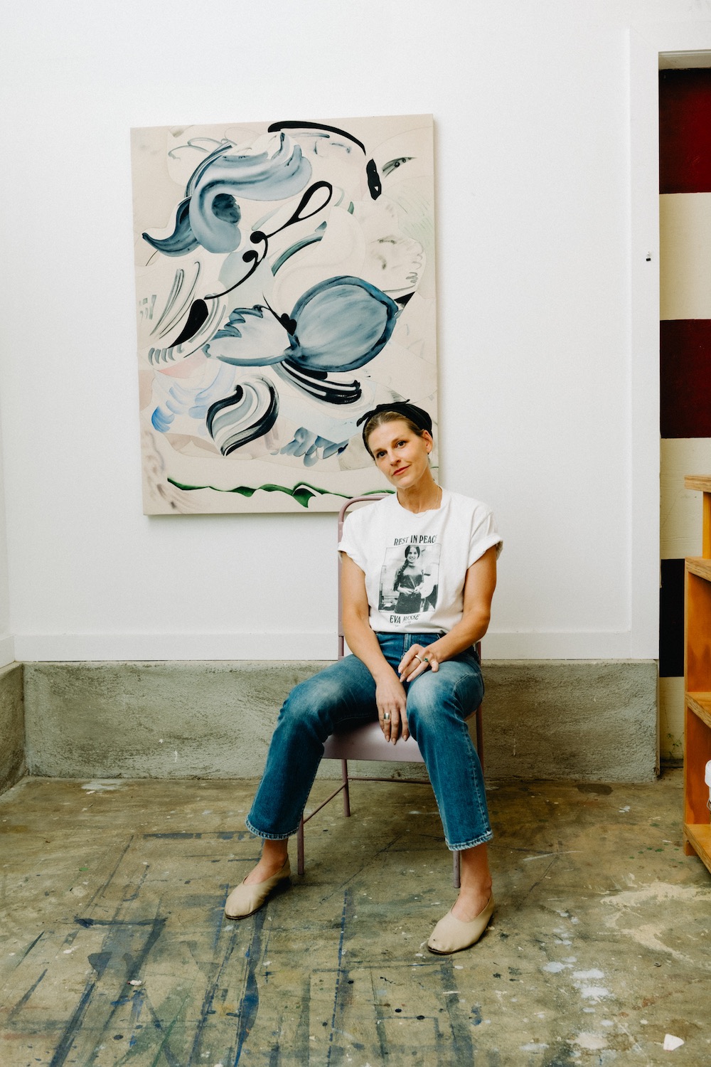 Claire Oswalt in her studio