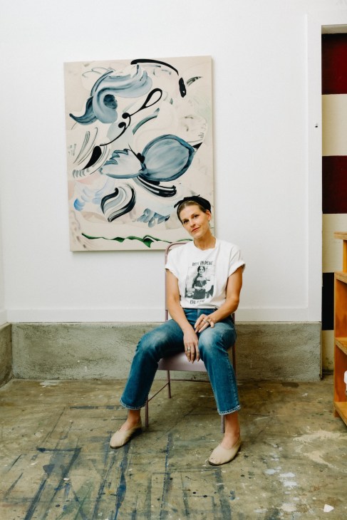 Claire Oswalt in her studio