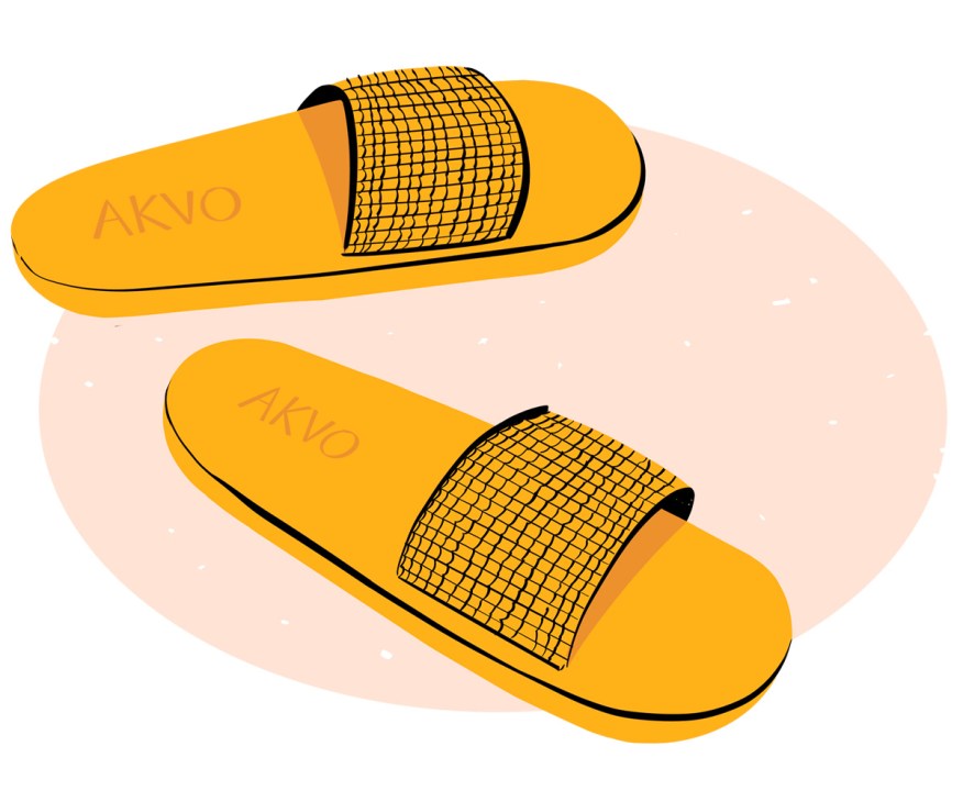 An illustration of a pair of Akvo sandals