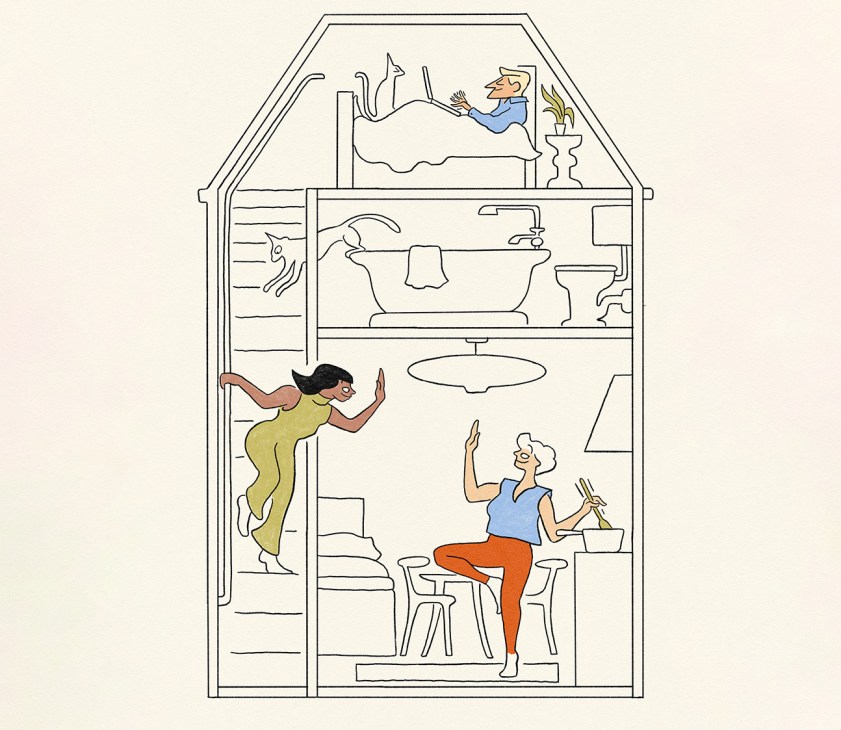 illustration of the interior of a house