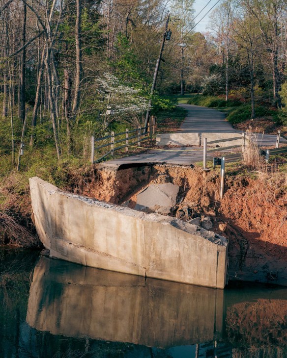 A collapsed bridge in Buncombe County