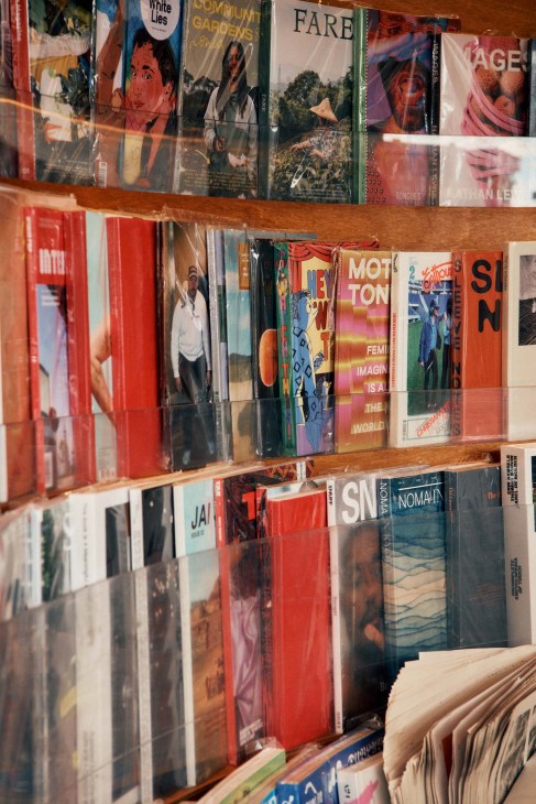 Magazines on display