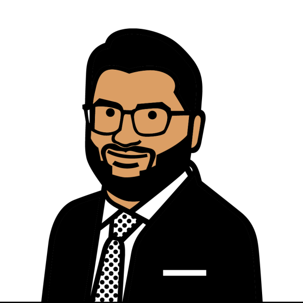Illustrated headshot of Inzy Rashid