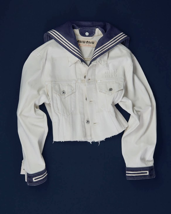 White jacket from Catherine Martin's Miu Miu Upcycled collection
