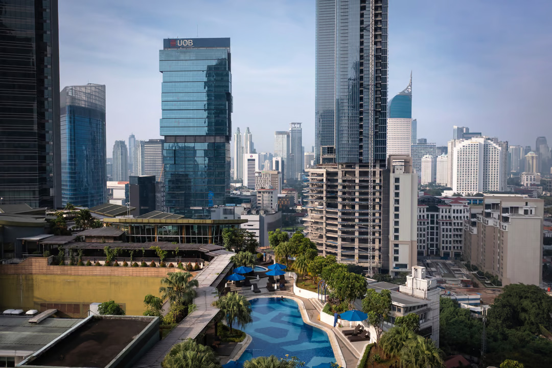 A view of the sky pool at Hotel Indonesia Kempinski Jakarta