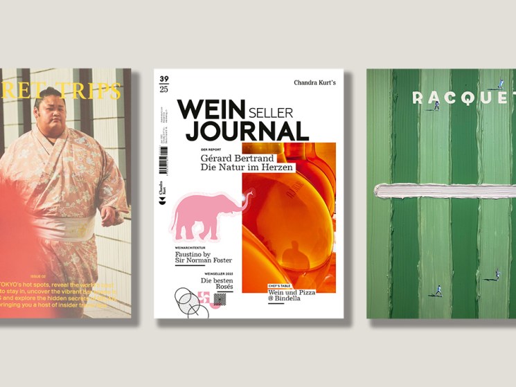 Oliver Spencer travel magazine ‘Secret Trips’, plus a decade of ‘Racquet’ and ‘Weinseller Journal’