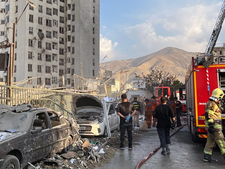 The aftermath of Israeli strikes in Ira