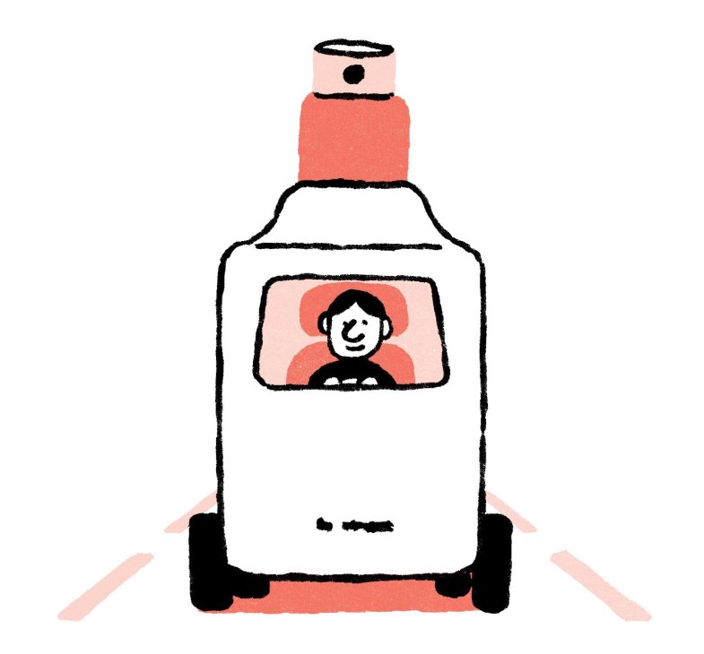 Illustration of a person driving a car