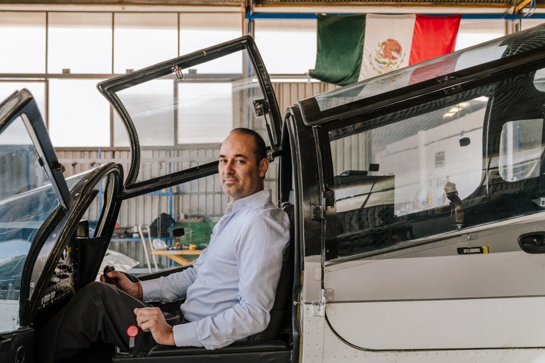 Rodrigo Fernández in a Pegasus cockpit