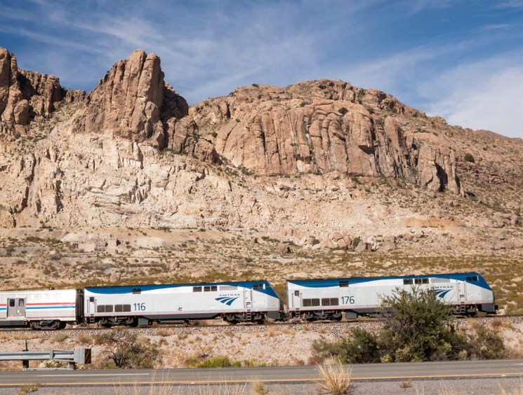 KNTXAN Steins, New Mexico - The Amtrak Texas Eagle, eastbound from Los Angeles to Chicago, in western New Mexico.