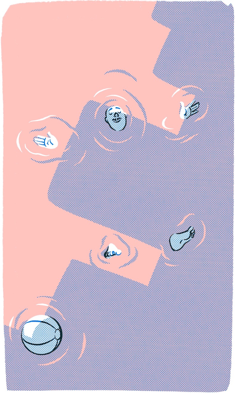 Swimmable cities illustration of person swiming