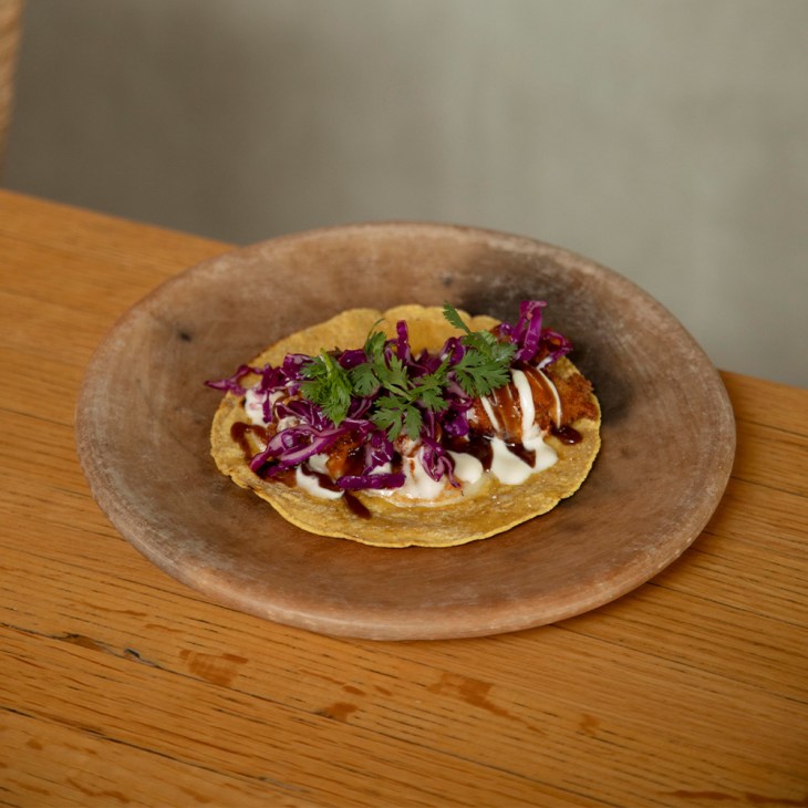 A taco from Bodega restaurant in Oaxaca