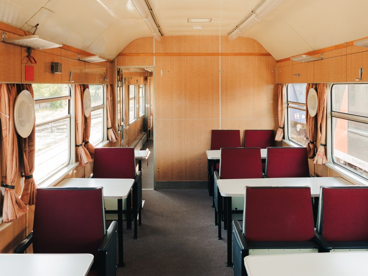 Dining car inside the SVT Görlitz train