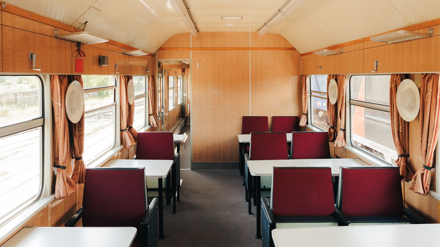 Dining car inside the SVT Görlitz train