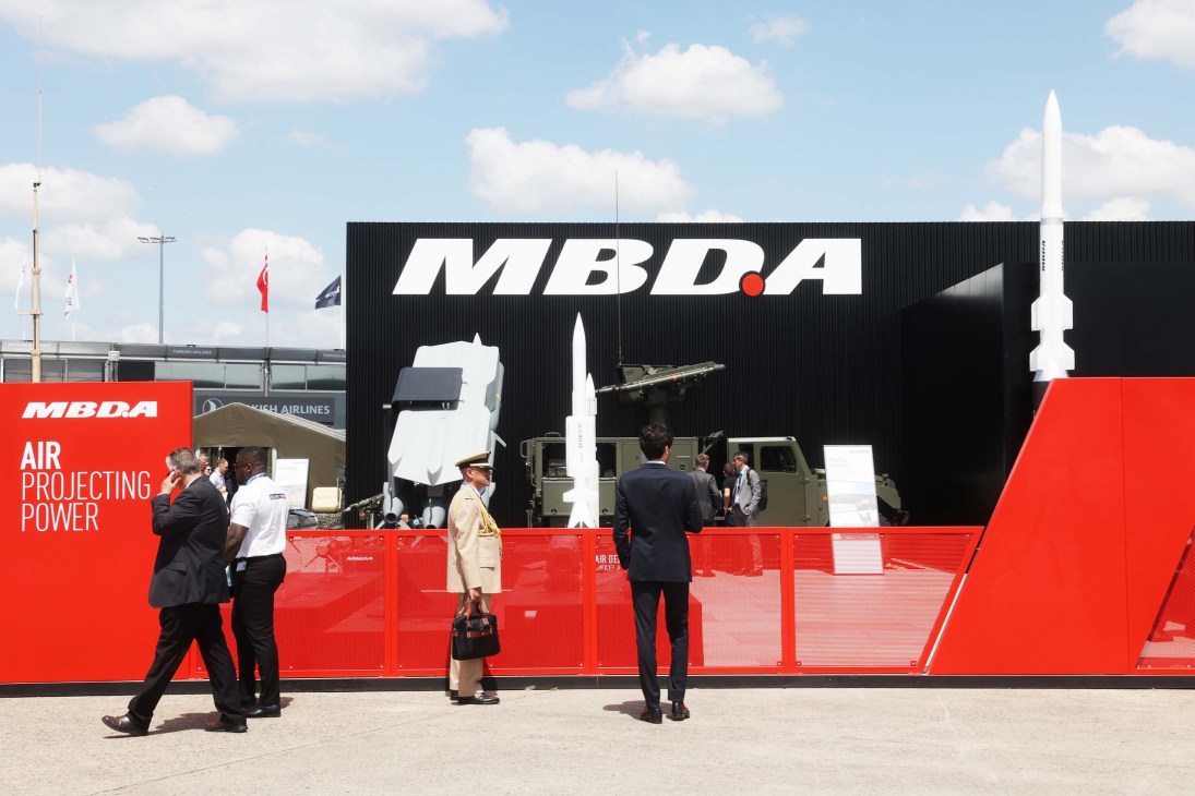 Missile manufacturer MBDA’s stand at Le Bourget