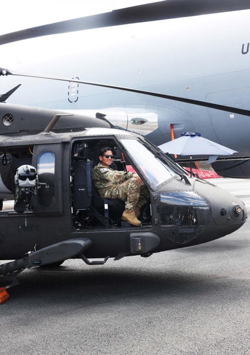 Man in helicopter