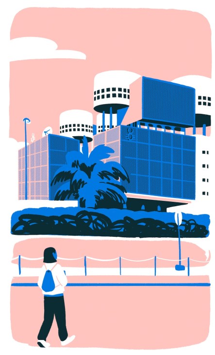 Illustration of modernist architecture in Lomé
