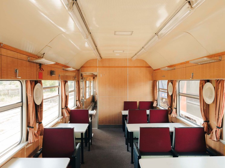 Dining car inside the SVT Görlitz train