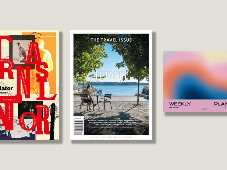 Papier founder Taymoor Atighetchi, Charles Emmerson from ‘Translator’ and James Mullinger of ‘Edit’ magazine