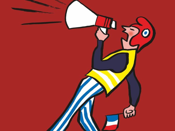 illustration of a french protest