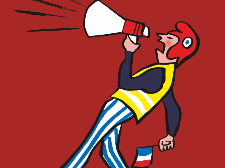 illustration of a french protest