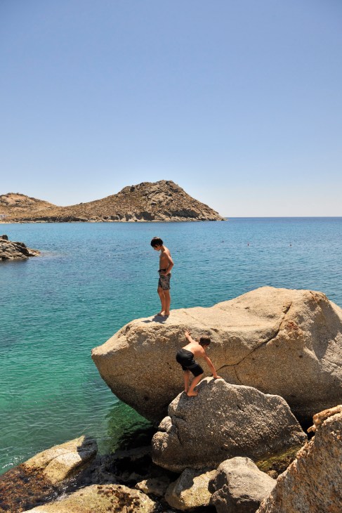 Rocky shore near the newly opened Wild Hotel in Mykonos