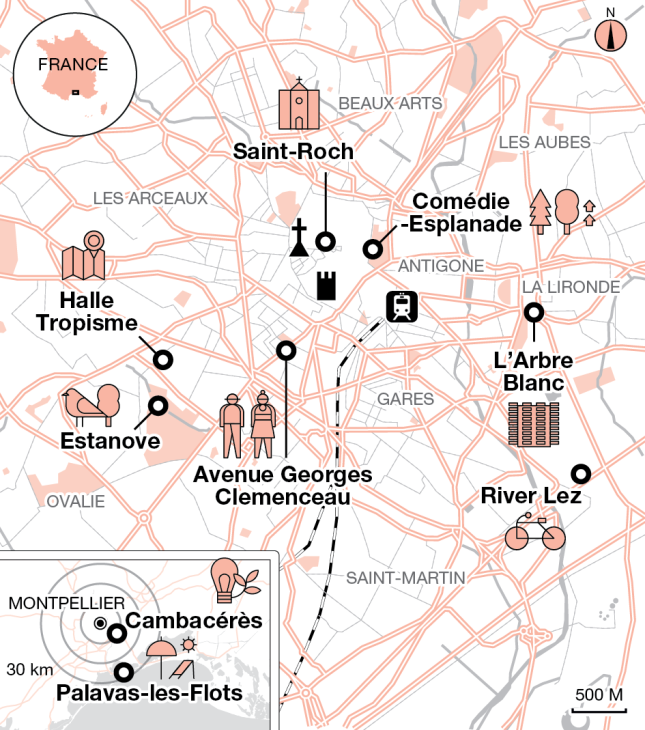 Map of Montpellier