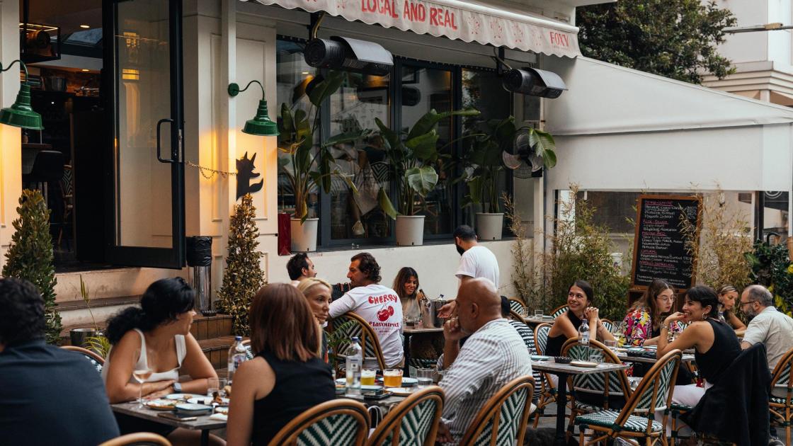 Foxy, outdoor seating area
